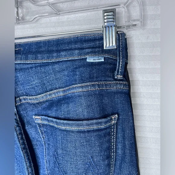 MOTHER Women Denim Jeans Stunner Zip Ankle Step Fray Sweeping Racer Size 27 W28
